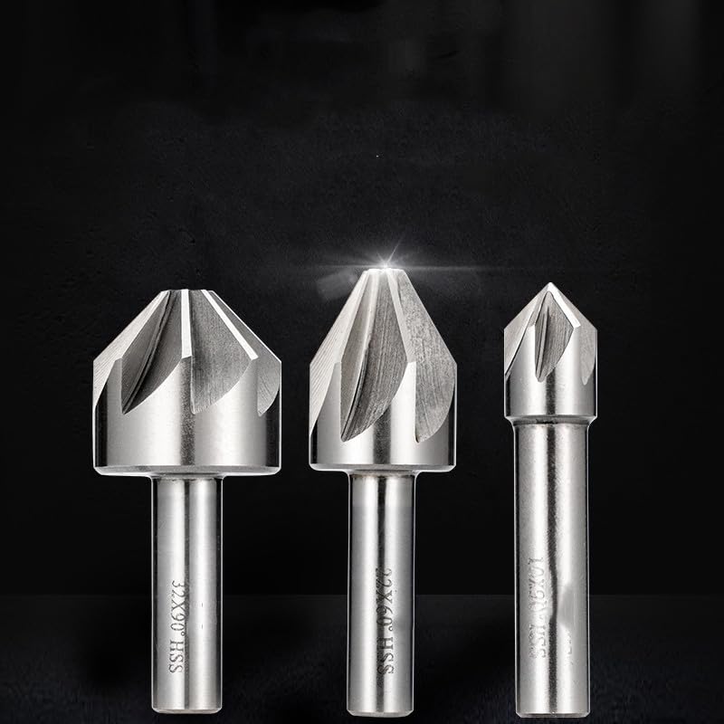 High-Speed Steel (HSS) Chamfer Cutter Set - 6mm to 50mm, 60/90/120 Degree Chamfering Drill Mill Tool(60 Degree,50.0mm)