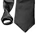 Moda Di Raza Black Ties for Men, Alternative to Clip On, Woven Microfiber Satin Silk Finish, Zipper Necktie For Adult and Boys 15 years Or Older, 20 Inch Black Tie