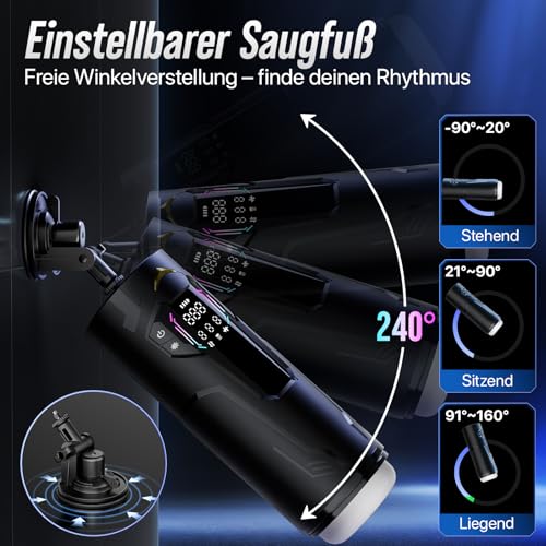 Masturbieren für Männer Handfrei, Masturbator 7 Teleskop 7 Saugen 7 Vibration Taschenmuschi, Sex Spielzeug für die Männer Solo KI Masturbatoren, Vibratorensets Ein-Klick Max Penis Pump Sex Toys