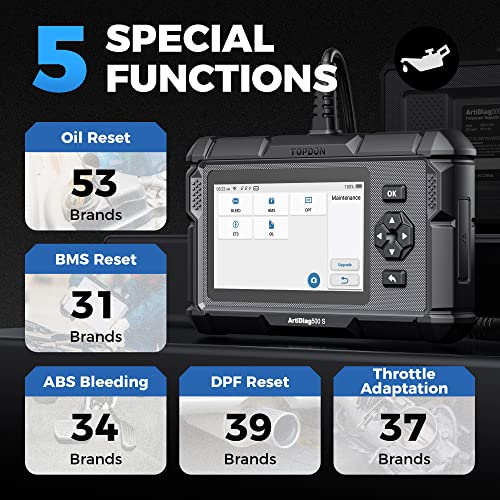 TOPDON AD500 OBD2 Scanner Car Code Reader Scan Tool, Engine ABS SRS Transmission Diagnostics Tool, Oil/Throttle/SAS/TPMS/BMS/EPB Reset Car Scanner, Free Upgrade for DIY