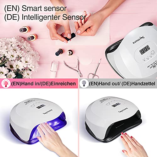 Skymore 110W Nageltrockner UV LED Lampe für gelnägel, UV Nagellampe mit Infrarot Sensor LCD, 10/30/60/99s Timer… – Bild 5