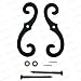 Qualihome Pair of Large Textured Black Iron S Holdback Window Shutter Holders
