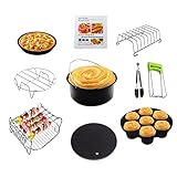 WYCY Accesorios Freidora de Aire Accesorios Freidora Sin Aceite 8 Pulgadas 10 Piezas para de 3.7-5.8 QT para Freidora de Aire Gowise Phillips y Cozyna (Negro, 19CM)
