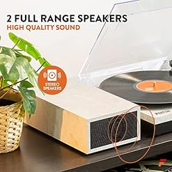 Fenton RP165M – Platine Vinyle avec 2 Haut-parleurs intégrés – Marbre, Technologie Bluetooth, 3 Vitesses de disques 33… - Les Beatles, Paul McCartney, John Lennon, RIngo Starr, George Harrison Fenton RP165M - Platine Vinyle avec 2 Haut-parleurs intégrés - Marbre, Technologie Bluetooth, 3 Vitesses de disques 33… – Image 3