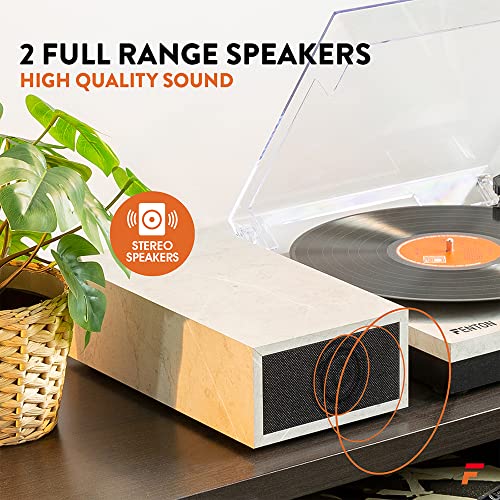 Fenton RP165M – Platine Vinyle avec 2 Haut-parleurs intégrés – Marbre, Technologie Bluetooth, 3 Vitesses de disques 33… - Les Beatles, Paul McCartney, John Lennon, RIngo Starr, George Harrison Fenton RP165M - Platine Vinyle avec 2 Haut-parleurs intégrés - Marbre, Technologie Bluetooth, 3 Vitesses de disques 33… – Image 4