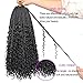 Unionbeauty 8 Packs Boho Box Braids 18 Inch Fluffy Bohemian Hippie Braids Distressed Goddess Box Braids Hair Curly Ends Pre-looped Crochet Hair Synthetic Braiding Hair Extension for Black Woman 1B#