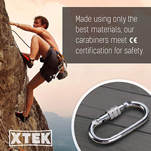 25Kn Climbing Carabiner – Uiaa Ce Rated 5620Lb – Heavy Duty Twist Locking Carabiner Clip - Industrial Strength Large Steel Oval Caribeaner - Rock Climbing Caribeener Clips For Rigging, Ropes #TOP2