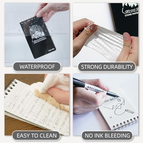 Carnet de notes étanche en papier de pierre et stylo billes de haute qualité - 3
