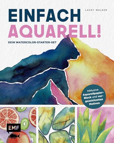 Einfach Aquarell! Dein Watercolor-Starter-Set mit Anleitungen inklusive Aquarellpapier-Block und vorgezeichneten Motiven zum Sofort-Loslegen: Tiere, ... | Einfach Schritt für Schritt malen