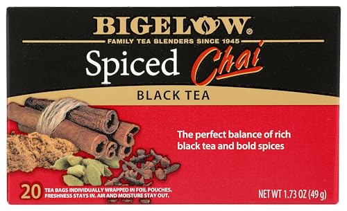 Bigelow, Spiced Chai Tea (Caffeinated), 20 Count