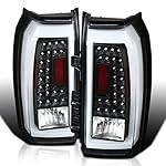 SPEC-D TUNING Black Housing Clear Lens LED Bar Tail Lights Compatible with 2015-2020 GMC Yukon Denali SLE SLT , 2015-2020 GMC Yukon XL Denali SLE SLT Left + Right Pair Assembly
