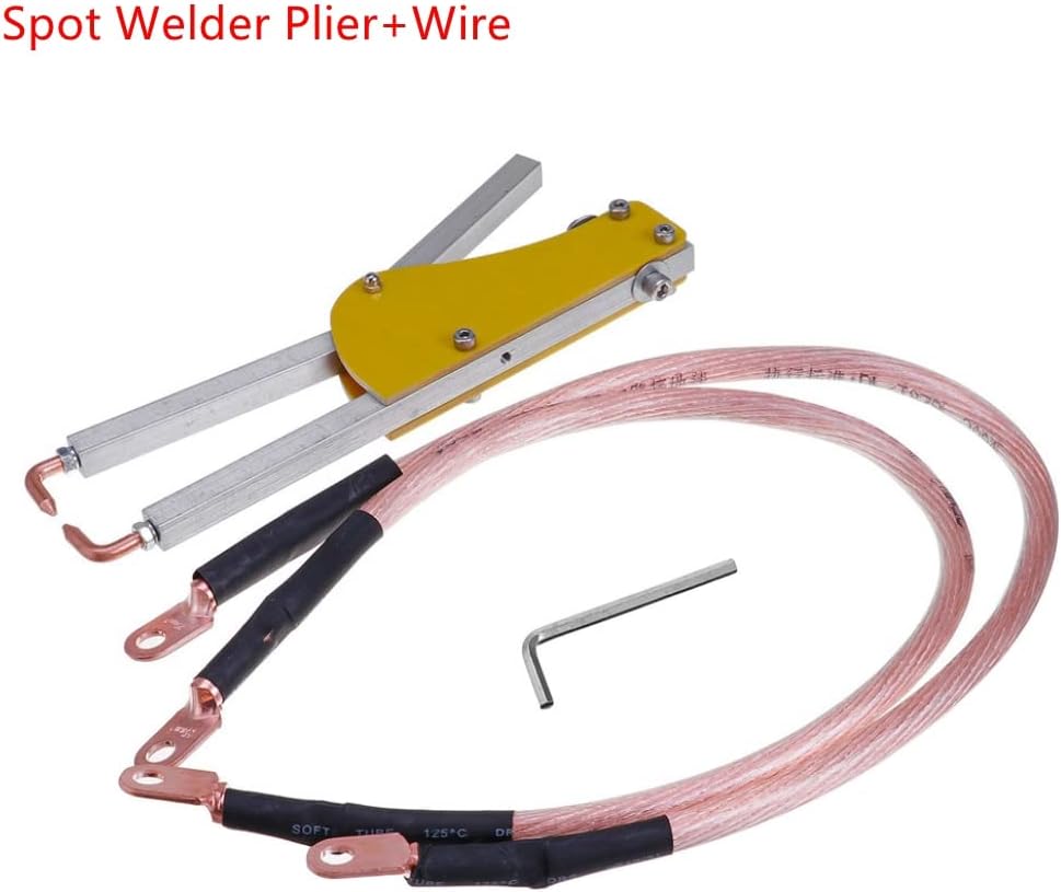 Spot Welder Plier Wrench Wire Kit Adjustable Spot Welding Machine Pressure Epoxy Board Pen Butt Soldering Tong Tools Accessories (Spot Welder Plier+Wire)