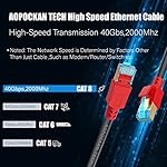 Cat 8 Ethernet Cable 50 ft, 6ft 10ft 20ft 30ft 40ft 75ft 100ft 150ft Heavy Duty High Speed Internet Network Cable 26AWG 40Gbps 2000Mhz,Professional LAN Cable Shielded in Wall,Indoor&Outdoor - Image 3