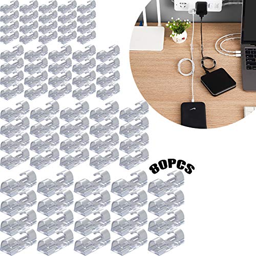 Kabelhalter Kabelklemme Set 80 Stück Kabelführung Wand Schreibtisch Clip Set Set Kleber Keine Spur Klebrige Kabelklemme Cover