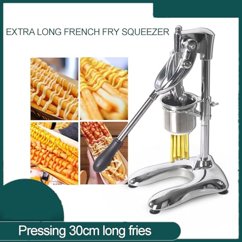 Macchina manuale per patatine fritte con cestello per friggere, estrusore in acciaio inox per patatine fritte fatte in casa, gadget da cucina per snack croccanti