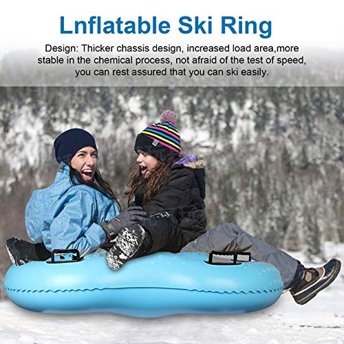 Wodesid Snow Tubes For Sledding Heavy Duty Snow Tube Extra Large 60 Inch Inflatable Snow Sled With Big Handles Ski Circle Suitable For 3 Kids/2 Adults (Snow Tubes) #TOP6