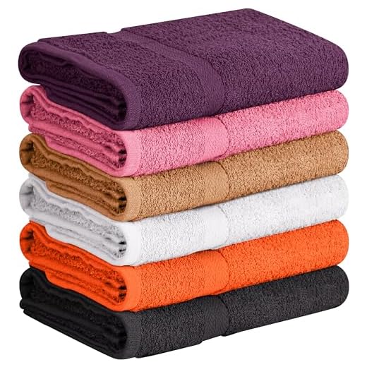 Towel and Linen Mart 100% Cotton 6 Pack Bath Towel Set, Quick Dry, Super Absorbent, Light Weight, Soft, (27 x 54 Pack of 6) (27 x 54 6 Pack, Plum, Pink, Beige, Grey, White, Peach)