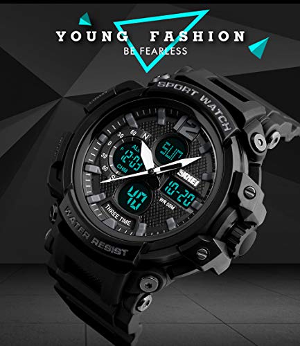 FANMIS Mens Analog Digital Sports Watches Multifunctional Military 50M Waterproof Alarm Backlight LED Watch4