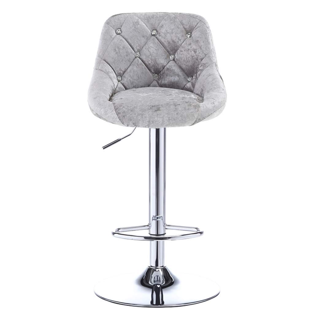 SJDPJBD Swivel Gas Lift Bar Stools Crushed Velvet Blue Breakfast Bar Stool, Kitchen Barstools Dining Office Chair With Backrest Height Adjustable Kitchen Chairs