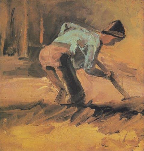 Peinture à l'huile Vincent Van Gogh Fermier creusant toile murale 60x90cm
