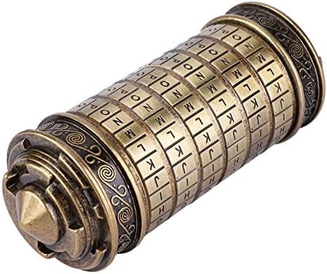 Puzzle Lock Box Passwort Manager, Cryptex Locked Puzzle Code,Ancient Lock Box Puzzle,Cryptex Classical Da Vinci Password Letter Code Lock Ring Holder Romantic Gift Default Password