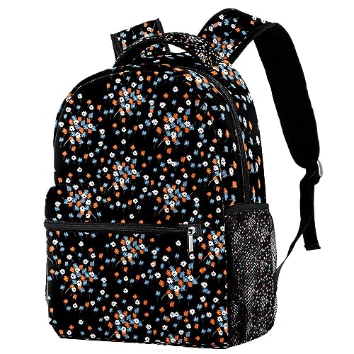 Sac à dos Campus avec porte-bouteille et motifs fleurs colorées