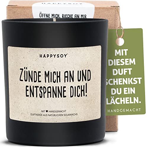 Entspannung Duftkerze im Glas mit Spruch aus Soja natürlich handgemacht - nachhaltig persönlich Geschenk Geschenkidee für beste Freundin Mama Freund zum Geburtstag Yoga Meditation Ruhe