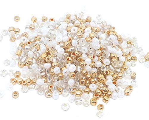 Creación de 500 perlas de rocalla, oro blanco - Mezcla multicolor - Ø 4 mm 6/0 Cover