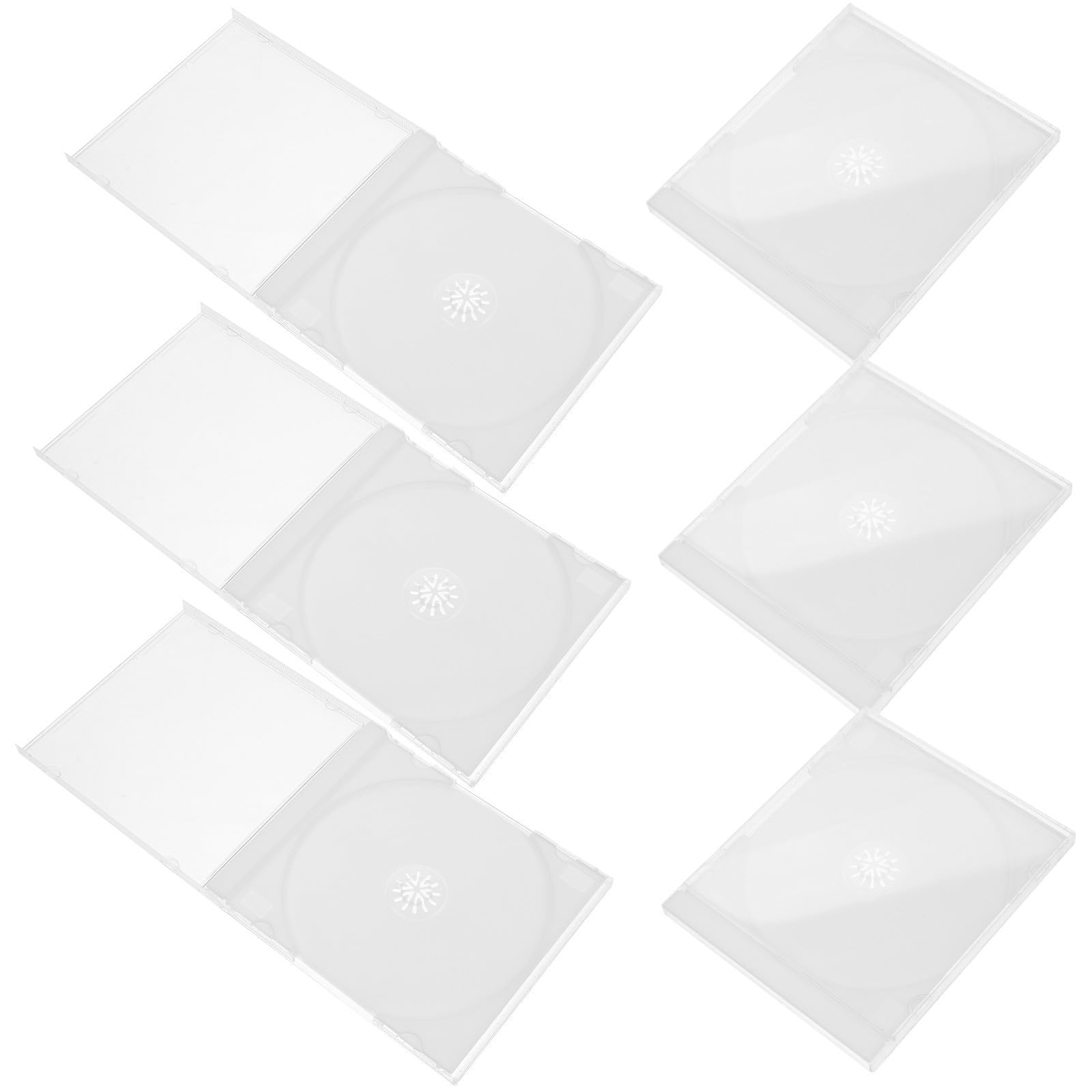 Estuches reutilizables de poliestireno para CD pack de 10 cajas de almacenamiento de discos