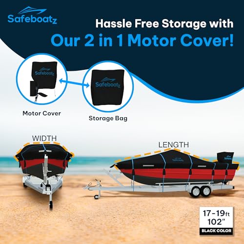 Boat Covers 17-19ft, Safeboatz Storm Series, 13-Point Ratchet System, 102" - image 4