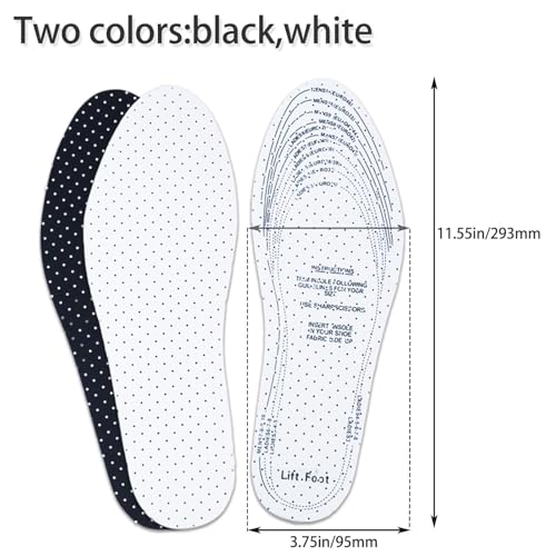 5 pares de plantillas transpirables acolchonadas negro y blanco miniatura 2