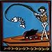 6x6 Gone Fishing. Day-of-The-Dead Clay Tile