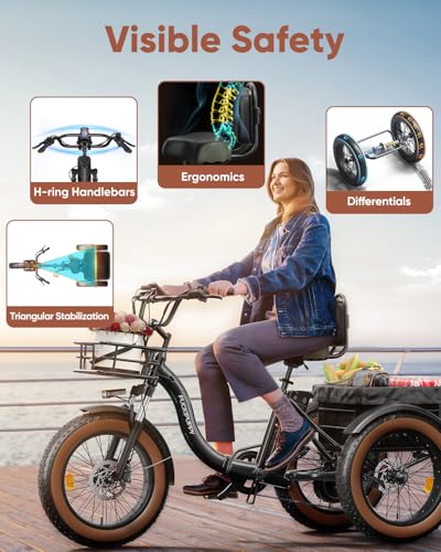 PUCKIPUPPY Electric Tricycle for Adults Alaskan, Rear Motor