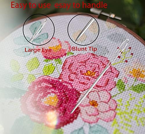 Large Eye Blunt Needles, Darning Needle, 15 Pcs Yarn Knitting Needles, 3 Sizes Big Eye Sewing Needles in a Clear Tube, Darning Needles for Wool, Crochet and Yarn Knitting