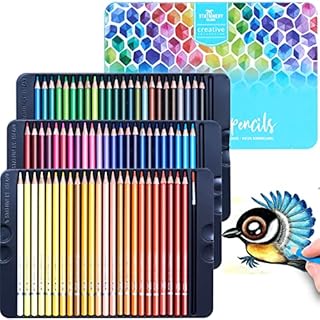 STATIONERY ISLAND Water Coloured Pencils 72 Colours for Artists Colouring Watercolour Pencil Set Water-Soluble with Paintbrush in Travel Tin for School Kids Adults Art Drawing and Painting