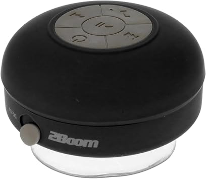 2BOOM Aqua Jam Portable Bluetooth Wireless Water Resistant Shower Speaker with Suction Cup Black