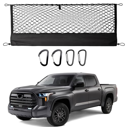 Envelope Style Truck Bed Cargo Net Compatible with Toyota Tundra 2007-2024 2025,Highly Elastic Truck Cargo Net for Tundra Accessories, Upgraded Storage Bag & Heavy Duty Carabiners by JJMY - Used condition - US$16.09