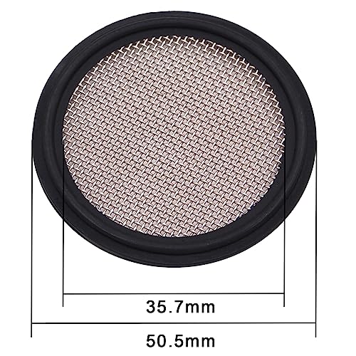 Image of DERNORD 1.5 inch FKM Sanitary Gasket w /Stainless Screen - Tri Clamp Clover (Pack of 2) (20 Mesh)