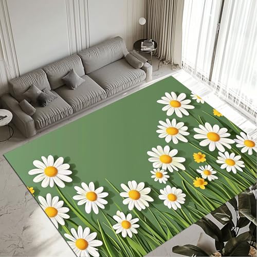 Tapis de salon imperméable Flower la solution lavable antidérapante - 2