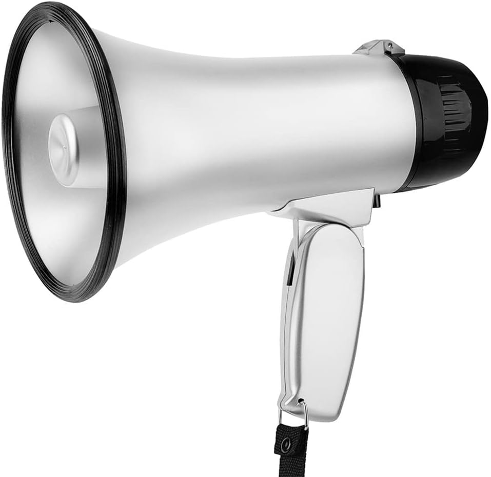 Speaker Portable Hand Bullhorn Megaphone Siren Loud Speaker Recording Horn Tour Guide Speakers (Color : As Shown, Size : One Size)