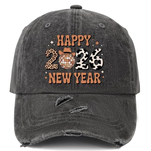 Happy New Year 2026 Family Matchings Partys Hat for Womens Vintage Washed