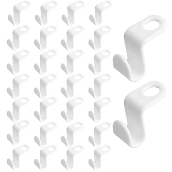 PENCK Hanger Space Saving Hooks Plastic Clothes Hanger Connector Hooks for Closet Space Saver and Organizer Closets, 30Pcs, Load 20 Pounds, White