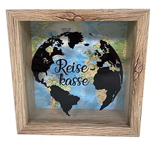 BUSDUGA 2892 Reisekasse Sparkasse Spardose Bilderrahmen 15x15x5cm Geschenkidee