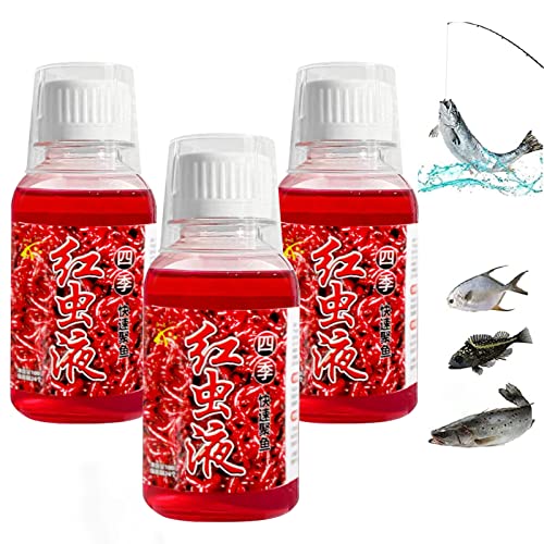 Wiukhdoo Red Worm Scent Fish Attractants For Baits,Red Worm Liquid Bait Concentrated Fishing Lures Baits Red Worm Scent,100Ml Chinese Red Worm Liquid For Crucian Carp Tilapia Codfish(3Pcs) #TOP29