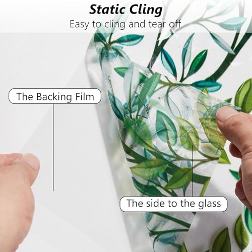 Finnez Window Privacy Film 3D Static Cling Window Film, No Glue Heat Control & 96% UV Blocking for Home Office, Decorative Frosted Glass Cover 23.6 Inch x 6.5 Feet - Thumbnail 6