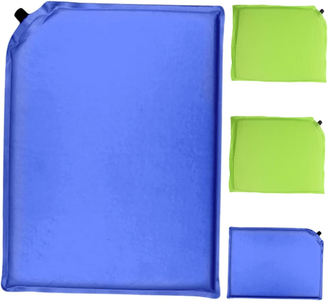 4pcs Self-Inflating Outdoor Cushion Portable Camping Seat Pad Lightweight Inflatable Sleeping Mat for Hiking Stadium and Travel Sky Blue