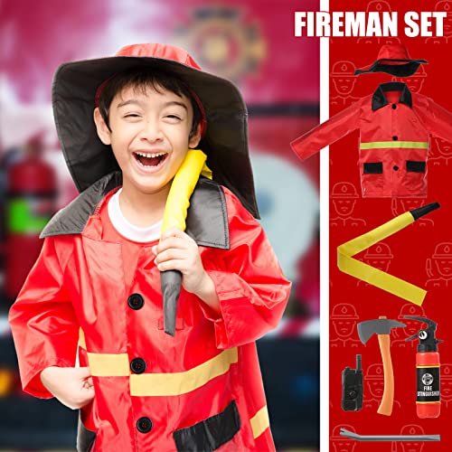 3 Sets Kids Dress Up Pretend Play Costumes For Kids Age 3-7, Role Play Fireman Police Doctor Dress Up Clothes For Boys Girls Toddler Role Accessories #TOP4