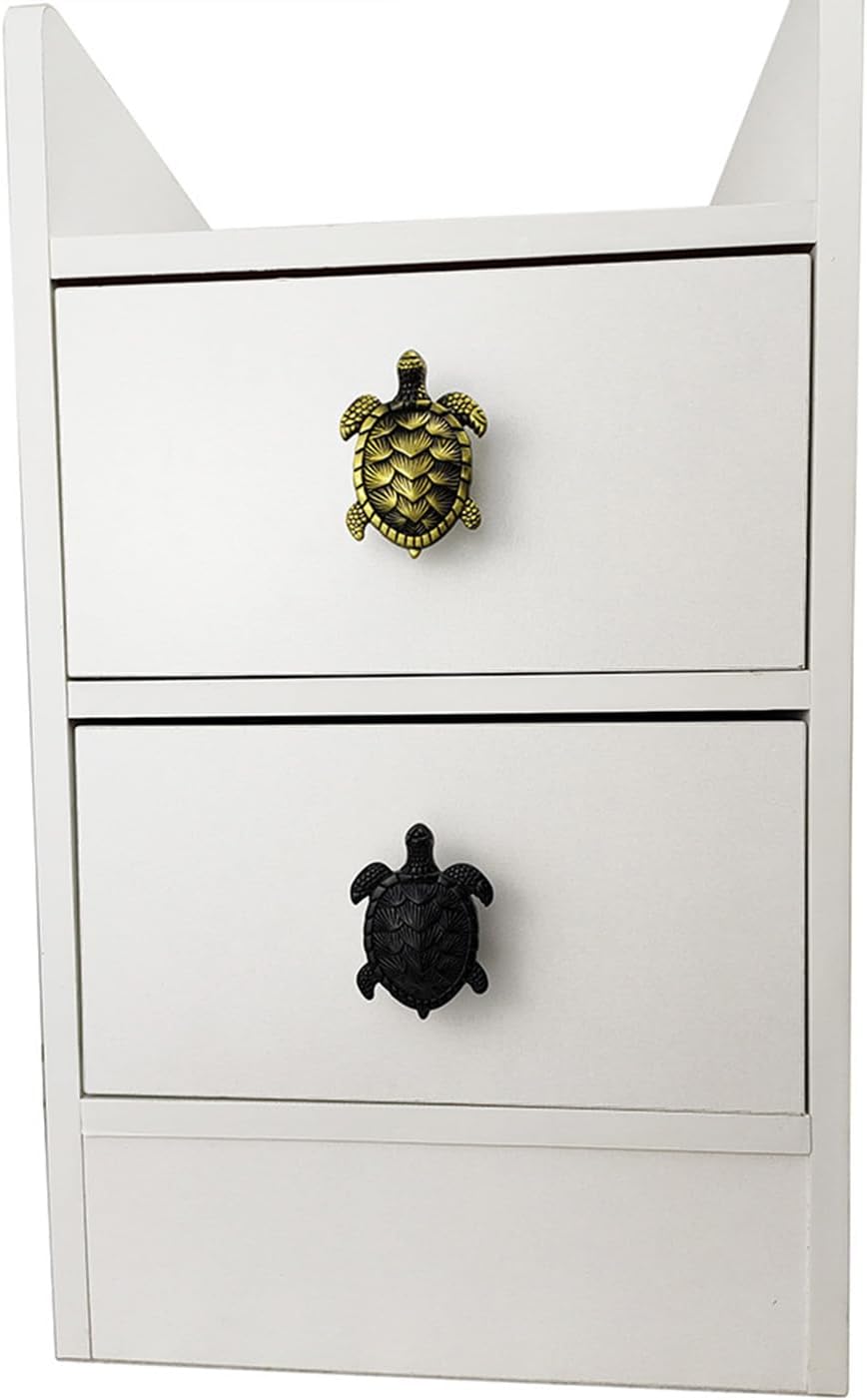4PCS Turtle Drawer Knobs, Sea Turtle Drawer Pulls Animal Cabinet Pulls Turtles Handle Decorative Cabinet Door Knobs Nautical Bathroom Kitchen Beach Home Turtle Decor (Bronze)