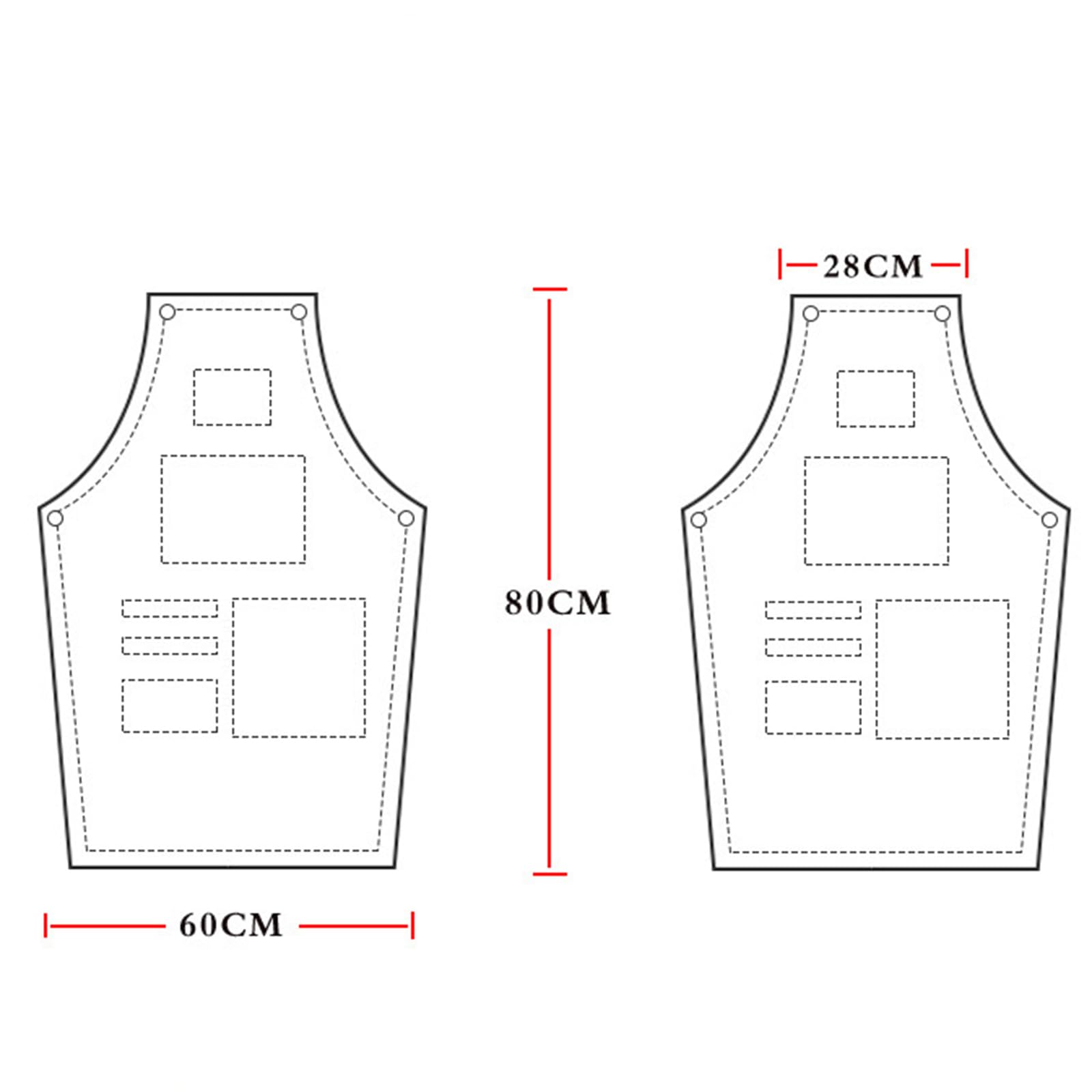 Grembiuli da cuoco for uomo e donna con tasche, grembiule lavoro for cucina, ristorante, barbecue, pittura, artigianato, marrone