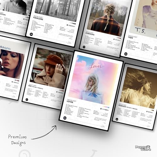 Image of Thepaper9store Pack of 8 - Taylor Swif Music Album Art Wall Posters (8.4 x 12 Inch) Adhesive Tape Included | Aesthetic Wall Decor for Bedroom, Living Room, Office